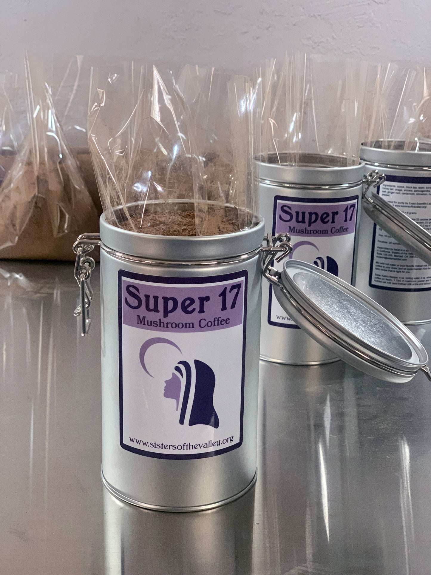 12 x Super 17 Mushroom Coffee Tin (47 servings)