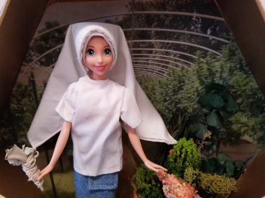 Weed-Nun Sister Guarding Her Garden