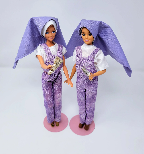 Farmer Nun Dolls in Purple Uniform
