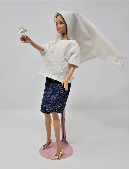 Hemp-Farming Nun in Casual Farm Attire