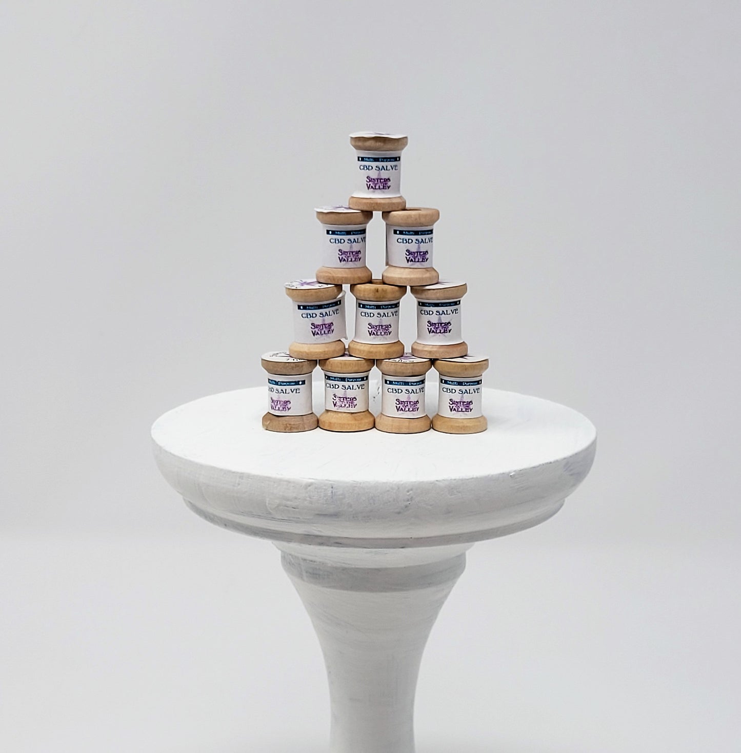 Miniature Hemp Salve Jar (wooden)