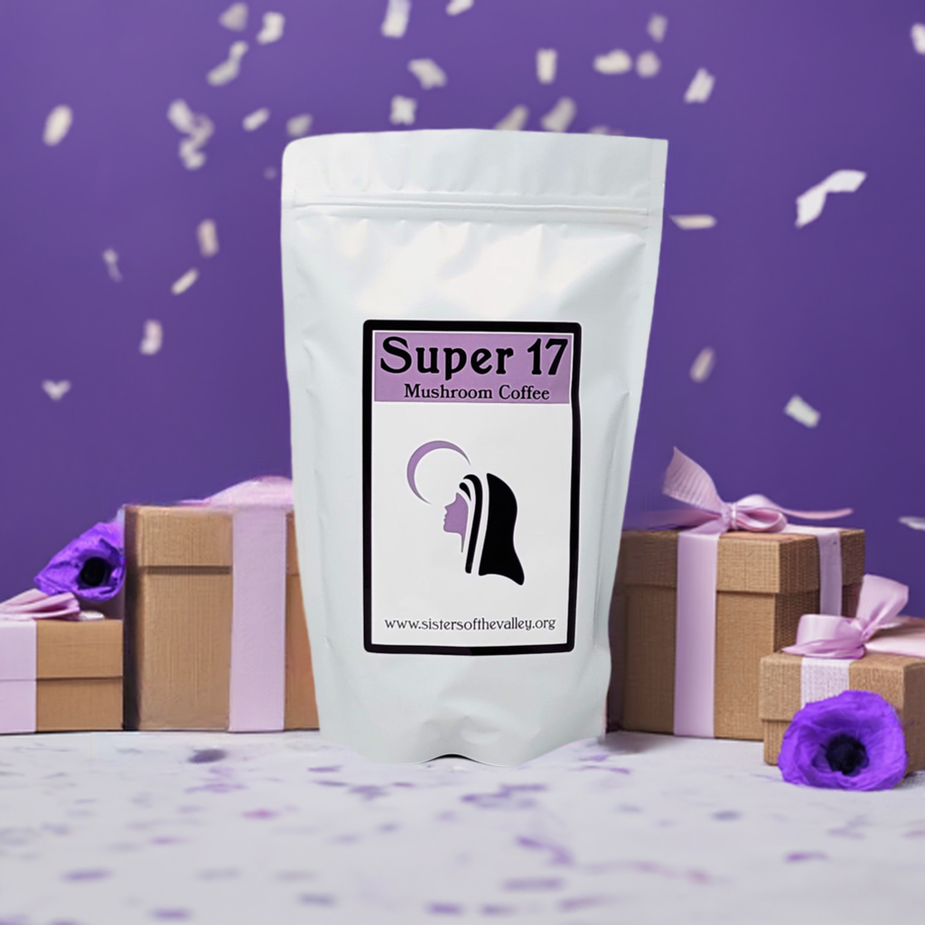 The Super 17 mushroom coffee refill pouch Sisters of the Valley Super 17 mushroom coffee refill pouch with lion's mane