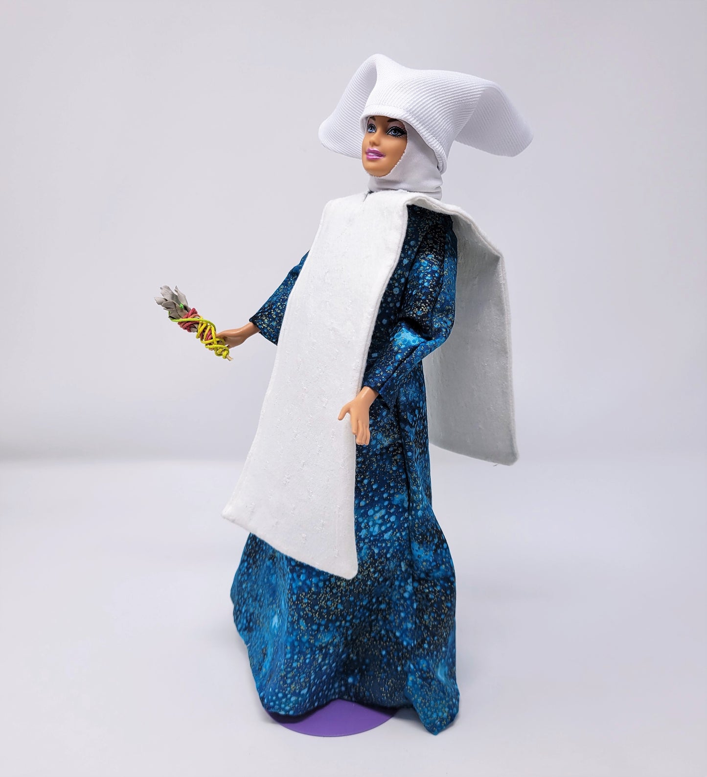 Spiritual Nun Doll with Sage Bundle