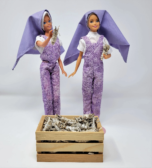 Farmer Nun Dolls in Purple Uniform